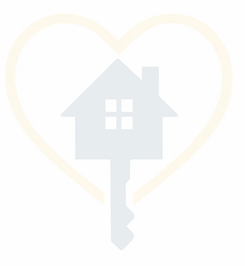 House key inside heart outline